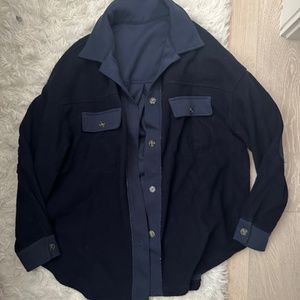 Navy blue shacket